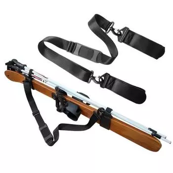 Ремень для переноски лыж, регулируемый ремень для переноски сноуборда, плечевой ремень для спорта на открытом воздухе, фиксирующая лента для альпинизма, лыжных аксессуаров чёрный