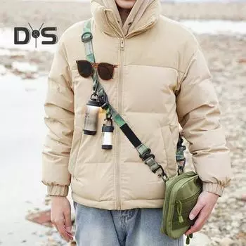 Ремень для переноски на открытом воздухе, регулируемая длина, быстросъемный, расширяемый, с кольцом для подвешивания хаки