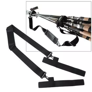 Ремень для переноски на плече Ремень для переноски удочки Аксессуары для снастей Ремень для переноски удочки Ремень для рыбалки чёрный/серебряный