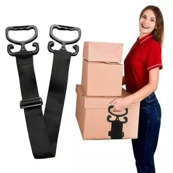 Ремень для переноски с нескользящей эргономичной ручкой, регулируемой длиной, тяжелый ремень для подъема коробок