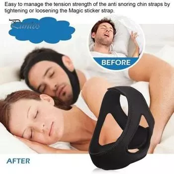 Ремень для подбородка против храпа, эффективный ограничитель храпа, регулируемый ремешок для сна, для мужчин и женщин, чтобы держать рот закрытым синий