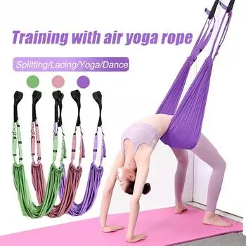 Ремень для растягивания талии, задней части ног/фитнес-браслет для йоги, вспомогательный тренажер для растягивания ног, носилки для йоги, инверсионный ремень для сгибания спины зелёный