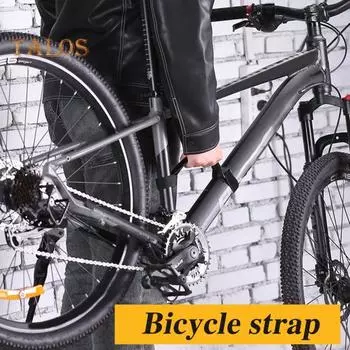 Ремень для ручки велосипеда, прочная нейлоновая лента, универсальный складной ремень для переноски рамы горного шоссейного велосипеда, ремень-подъемник для багажника, аксессуары для велосипеда чёрный