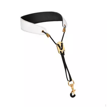 Ремень для шеи с мягкой подкладкой, регулируемая длина для сопрано-альт-бас-кларнета белый