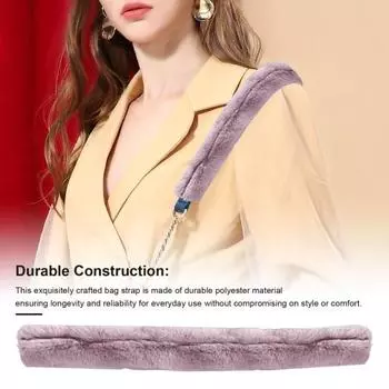 Ремень для сумки из пушистого искусственного меха, плюшевый ремень для сумки на плечо, сменный ремень для сумки на пояс, меньшее давление, зимние теплые ручки с молнией 50cm вино красного