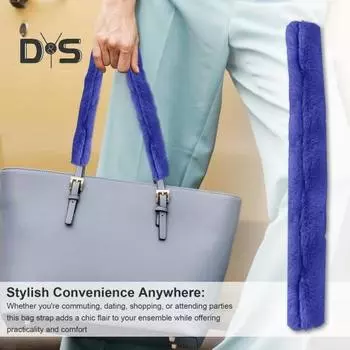 Ремень для сумки из пушистого искусственного меха, плюшевый ремень для сумки на плечо, сменный ремень для сумки на пояс, меньшее давление, зимние теплые ручки с молнией 50cm бежевый