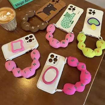 Ремень для сумки на плечо с вышитыми буквами, регулируемая сменная ручка для кошелька, ремешок на запястье из хлопка розовый