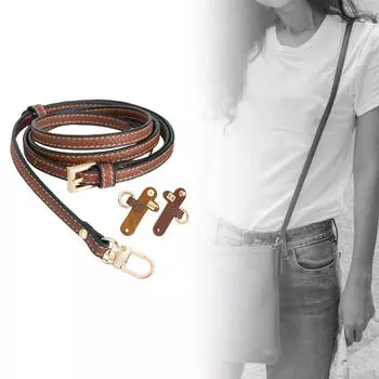 Ремень для сумки, универсальный ремень для сумки, модный, регулируемый, искусственная кожа Brown Golden Buckle