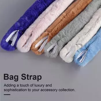 Ремень для сумки Yousheng, пушистый искусственный мех, плюшевая сумка, ремень для сумки на плечо, сменный ремень для сумки на ремне, меньшее давление, зимние теплые ручки с молнией 50cm розовый