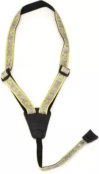 Ремень для укулеле Jacquard Cradle Ремень для укулеле с узором пейсли 19UKE06 D Addario желтый/фиолетовый [] чёрный