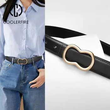 Ремень для женщин из натуральной телячьей кожи, модные повседневные роскошные брендовые простые джинсы в стиле ретро, платье-юбка для девочек, тонкий кожаный пояс LB2313 105CM белый