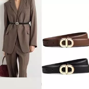 Ремень для женщин, кожаный ремень, модные повседневные роскошные дизайнерские джинсы, платье, ремень на талии, женские брюки, универсальный женский черный пояс 95cm чёрный