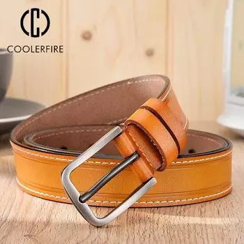 Ремень для женщин высшего качества из натуральной кожи, роскошный джинсовый повседневный женский декоративный простой пояс ярких цветов LB2311 95CM чёрный