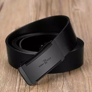 Ремень Emperor, мужской ремень из натуральной воловьей кожи, ремень с автоматической пряжкой, мужской повседневный универсальный ремень из натуральной воловьей кожи 105cm чёрный