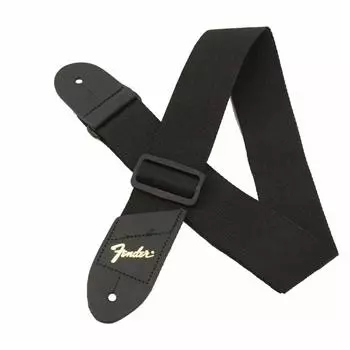Ремень FENDER Economy Strap GOLD из черного полиэстера с логотипом, гитарный ремень 2 дюйма