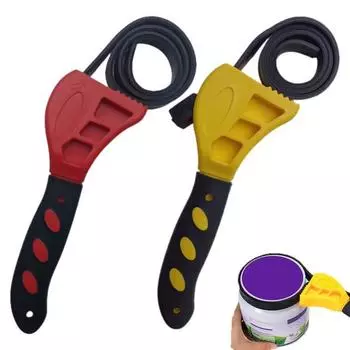 Ремень гаечный ключ открывалка для бутылок резиновый ремешок разводной ключ сантехника кран для раковины инструмент для масляных фильтров душевые лейки сантехники A жёлтый