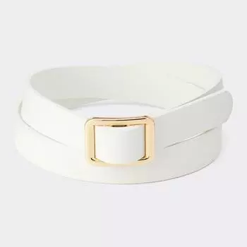 Ремень GU by Uniqlo без отверстий с квадратной пряжкой