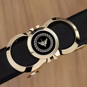 Ремень Император мужской;кожаный ремень мужской;s автоматическая пряжка молодежный модный деловой ремень для отдыха. 105cm