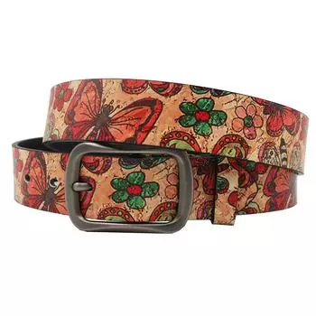 Ремень Ins с рисунком в виде бабочки из искусственной кожи, европейский и американский тренд, универсальный модный ремень с пряжкой 105cm красный