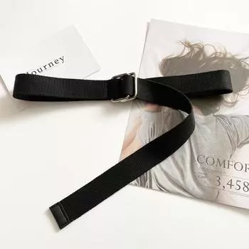 Ремень из холста для молодых студентов, мужской ремень, простой, с двойной пряжкой, декоративный ремень для женщин 110cm