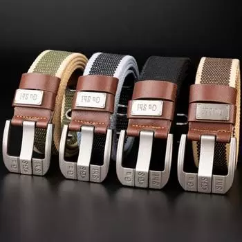 Ремень из холста унисекс модный комбинезон молодежный ремень с пряжкой женский корейский стиль индивидуальный ремень 105cm чёрный