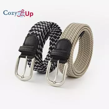 Ремень из холста, высококачественный, эластичный, с пряжкой, мужской ремень, женский модный плетеный ремень 110x3.3cm чёрный