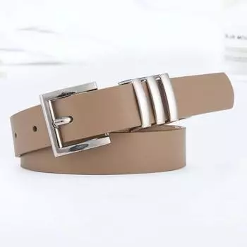Ремень из искусственной кожи для джинсов, женский, с несколькими отверстиями, регулируемая металлическая пряжка, пояс для рубашек, платьев, шорт, пояс кофейный