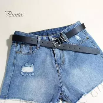 Ремень из искусственной кожи для джинсов, женский, с несколькими отверстиями, регулируемая металлическая пряжка, пояс для рубашек, платьев, шорт, пояс белый