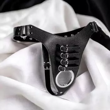 Ремень из искусственной кожи с кольцом для мужчин