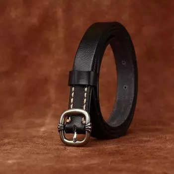 Ремень из коровьей кожи первого слоя шириной 1,8 см, женский, ретро, стираный, универсальный, повседневный, кожаный, женский, декоративный, тонкий ремень 95cm