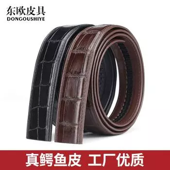 Ремень из крокодиловой кожи без пряжек, мужской деловой ремень с автоматической пряжкой 3,4, ремень из натуральной крокодиловой кожи, ремень для брюк, мужской ремень из натуральной кожи 105cm