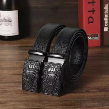 Ремень из крокодиловой кожи, мужской кожаный ремень, автоматическая пряжка, мягкий кожаный деловой ремень, леопардовый ремень, ремень с H-пряжкой, мужской ремень