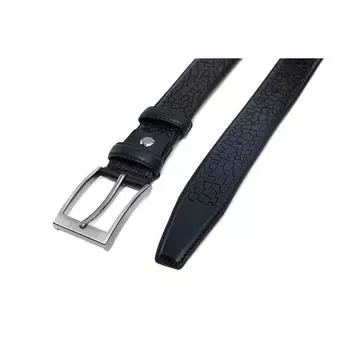 Ремень из натуральной классической кожи с рисунком, черный