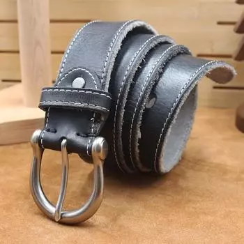 Ремень из натуральной коровьей кожи Simple Car Line в стиле ретро для мужчин, первый слой коровьей кожи с пряжкой, мужская мода, универсальный ремень 105cm хаки