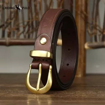 Ремень из натуральной кожи для женщин, корейский стиль, трендовый, универсальный, личностный, ретро, верхний слой из чистой коровьей кожи, джинсовый ремень 85cm кофейный