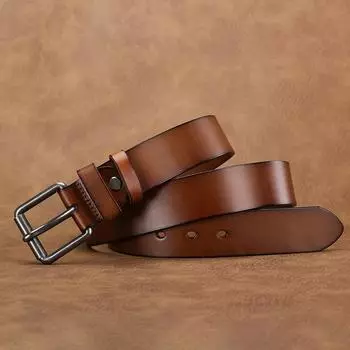 Ремень из натуральной кожи первого слоя в стиле ретро премиум-класса, универсальная пряжка из натуральной кожи, мужской ремень из коровьей кожи, прямые продажи ремней 105cm светло-коричневого