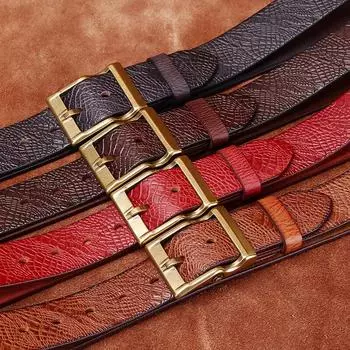 Ремень из натуральной кожи с тиснением в стиле ретро с рисунком чешуи дракона, первый слой, мужской, универсальный, повседневный, из натуральной кожи 100cm
