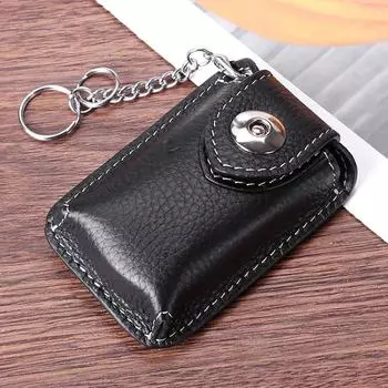 Ремень из натуральной кожи, смарт-брелок для ключей, поясной автомобильный держатель для ключей, магнитная пряжка, маленькая сумка для ключей чёрный