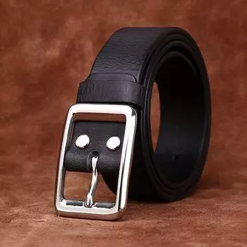 Ремень из натуральной кожи в стиле ретро, матовый, первый слой, из нержавеющей стали, мужской, кожаный, простой, универсальный, повседневный, для джинсов 100cm