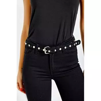 Ремень из нубука с заклепками