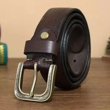 Ремень из плетеной кожи мужской кожаный пряжка ручной работы ретро старая мода молодая личность латунная пряжка ремень 105cm