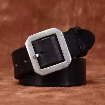 Ремень мужской импортный, утолщенный и очень толстый, первый слой из воловьей кожи, мужской ремень с пряжкой из нержавеющей стали, повседневные универсальные джинсы 100cm