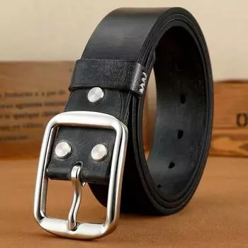 Ремень мужской из натуральной кожи ручной работы, поводья для лошадей, кожаный ремень из натуральной кожи первого слоя из коровьей кожи в стиле ретро ручной работы из нержавеющей стали с пряжкой 105cm