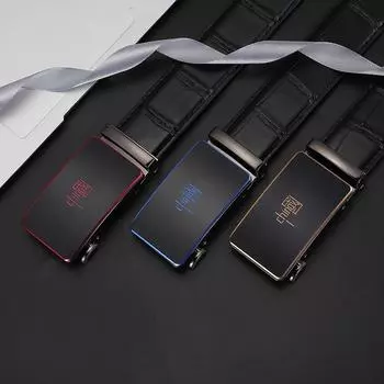 Ремень мужской из натуральной кожи с рисунком крокодила, автоматическая пряжка, ремень из воловьей кожи, молодой модный деловой простой мужской ремень для брюк 130cm