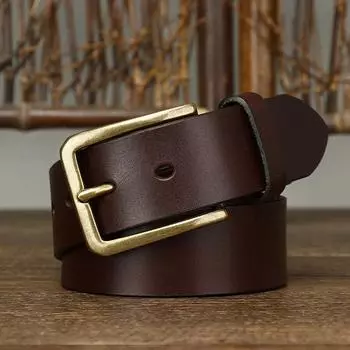 Ремень мужской из натуральной кожи с пропиткой первого слоя, простой повседневный универсальный деловой ремень для молодежи и людей среднего возраста 100cm