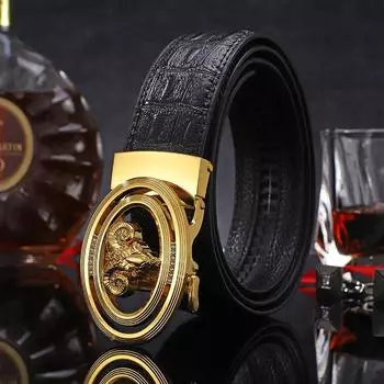 Ремень мужской кожаный ремень с автоматической пряжкой деловой повседневный высококачественный ремень с узором в виде семян дыни 2021 мужской ремень 110cm