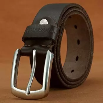 Ремень мужской кожаный с пряжкой из натуральной коровьей кожи, первый слой, мужской ремень в стиле ретро, молодежный, ручной работы, универсальный ремень с пряжкой из нержавеющей стали 105cm