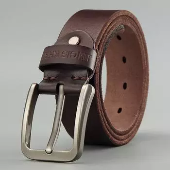 Ремень мужской кожаный с пряжкой, первый слой, настоящая коровья кожа, ретро мужской ремень, молодежный, ручной работы, универсальный, повседневный, джинсовый ремень 105cm
