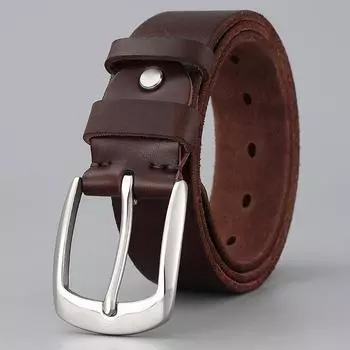 Ремень мужской кожаный с пряжкой, первый слой, настоящая коровья кожа, ретро мужской ремень, молодежный, ручной работы, универсальный, повседневный, джинсовый ремень 105cm