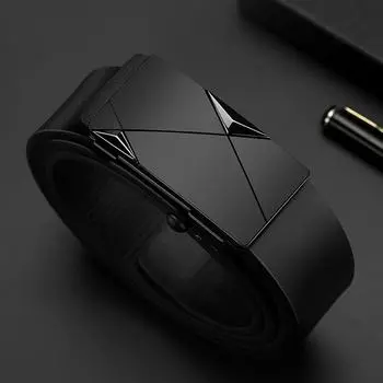 Ремень мужской модернизированный вариант автоматическая пряжка кожаный ремень модный мужской классический ремень мужской 105cm